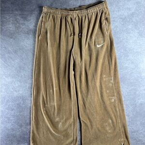 Nike Brown Corduroy Wide-Leg Track Pants Size L